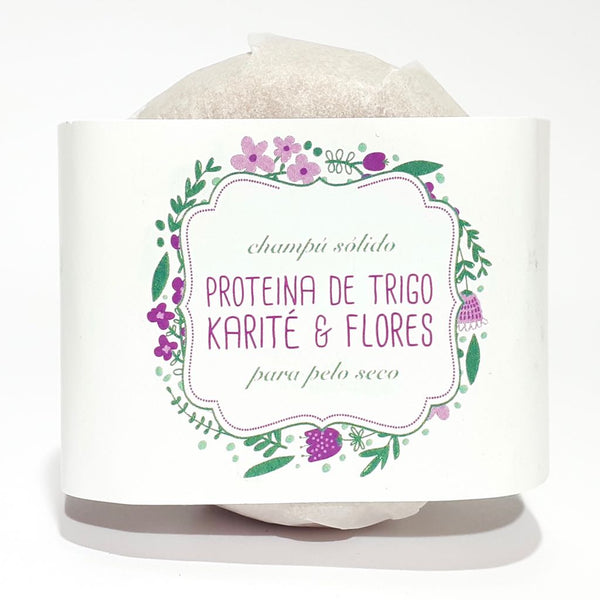 Solid shampoo - Wheat protein, shea & flowers: for dry hair